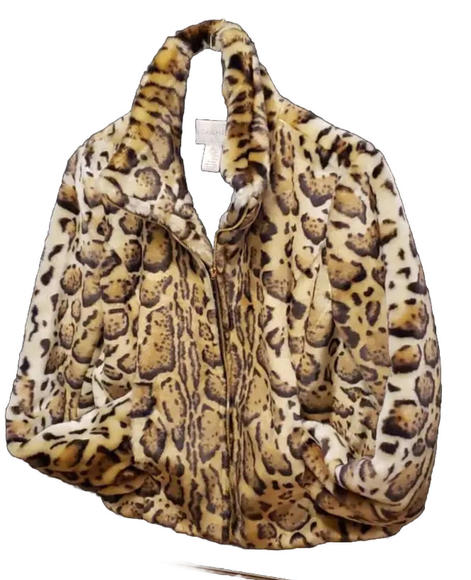 Cache Tan Gold Ivory Animal Print Jacket 21" armpit to armpit 23" long - Picture 3 of 5